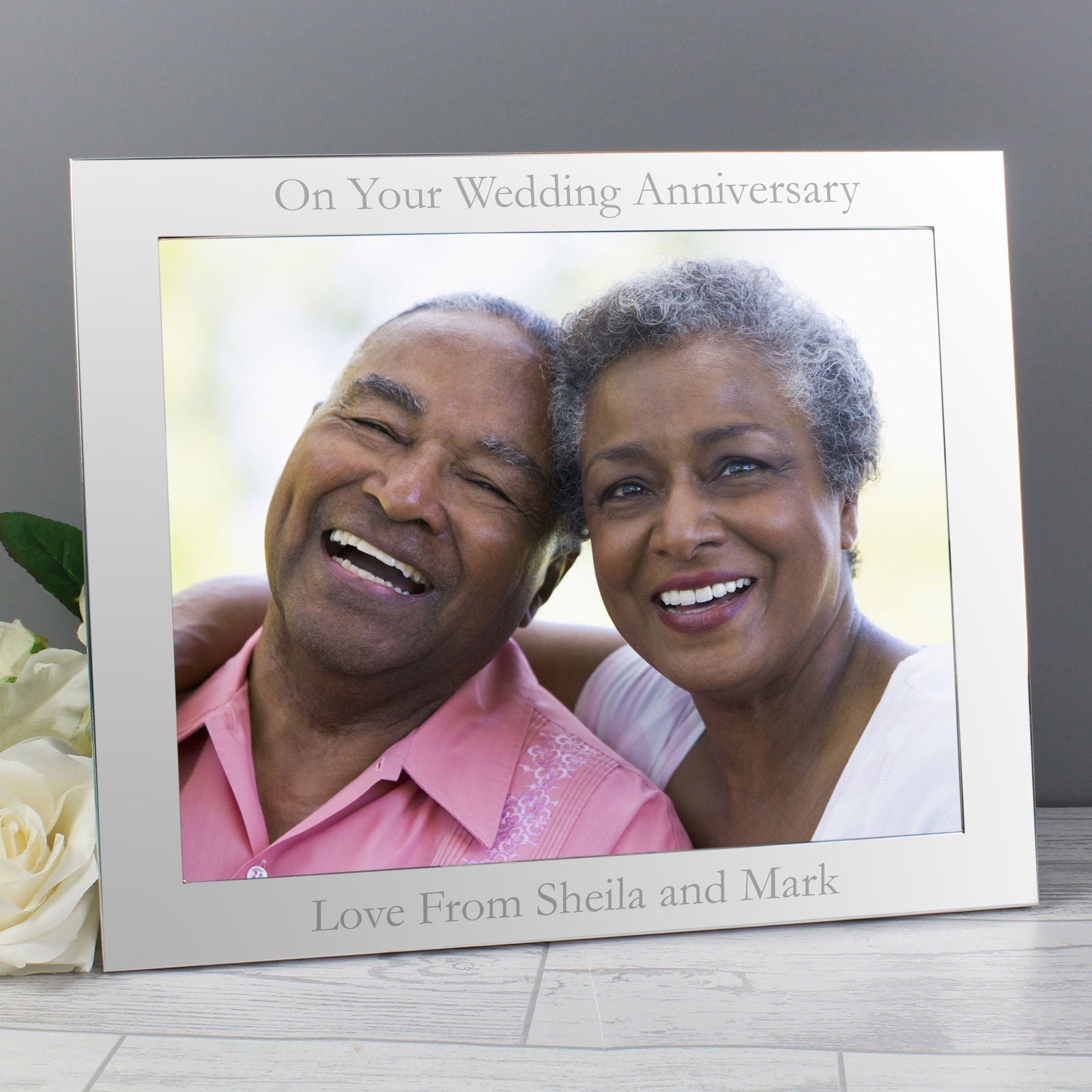Personalised 10x8 Inch Landscape Silver Photo Frame