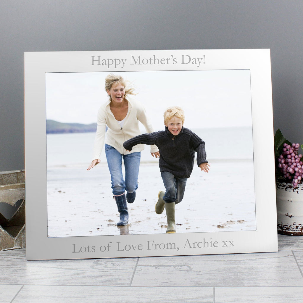 Personalised 10x8 Inch Landscape Silver Photo Frame