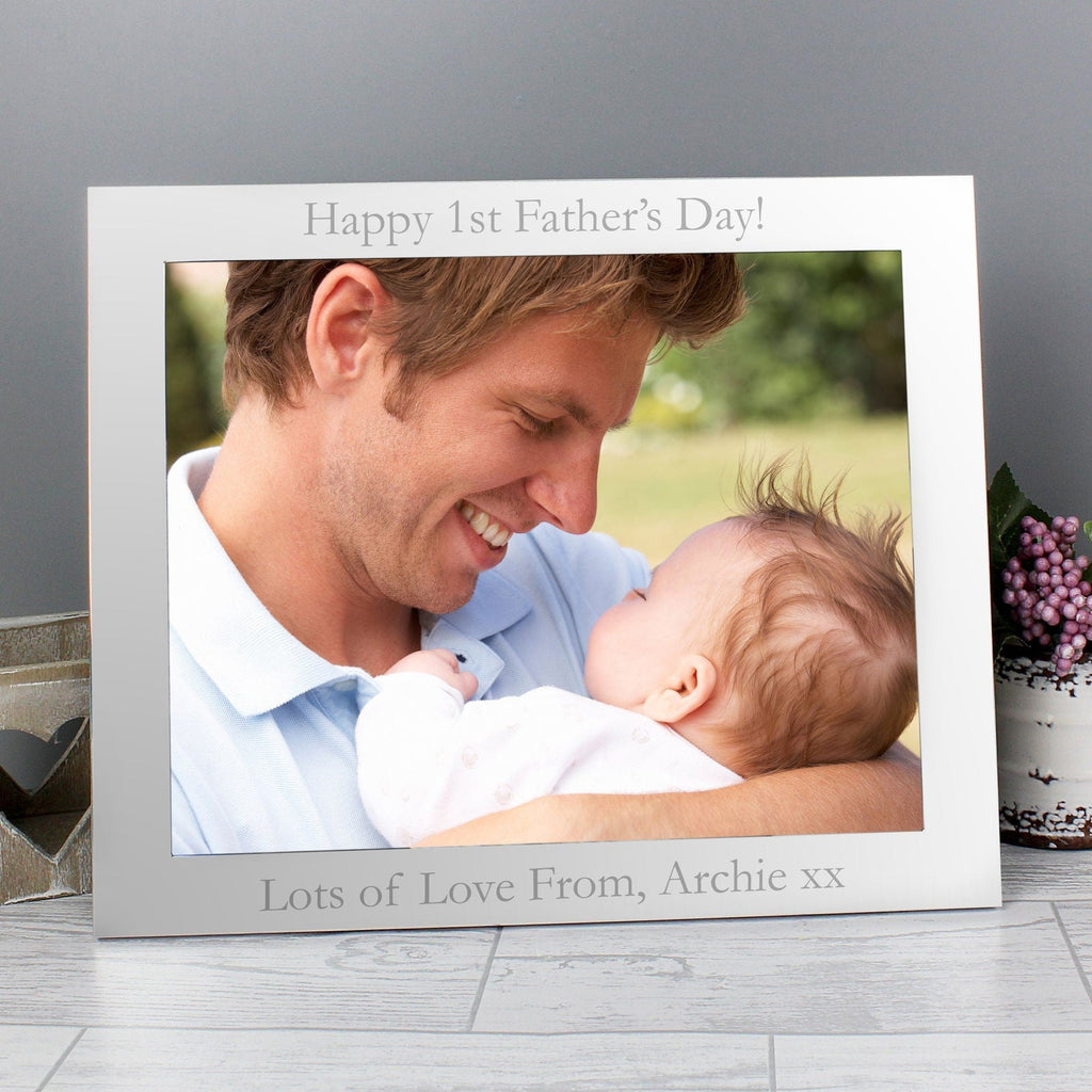 Personalised 10x8 Inch Landscape Silver Photo Frame