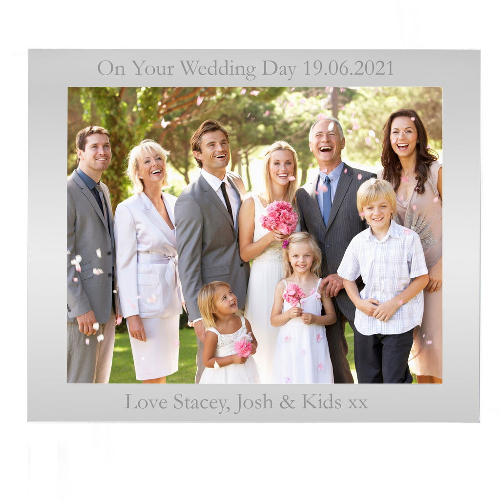 Personalised 10x8 Inch Landscape Silver Photo Frame