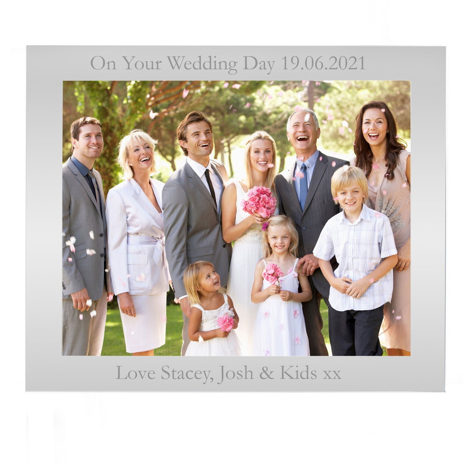 Personalised 10x8 Inch Landscape Silver Photo Frame