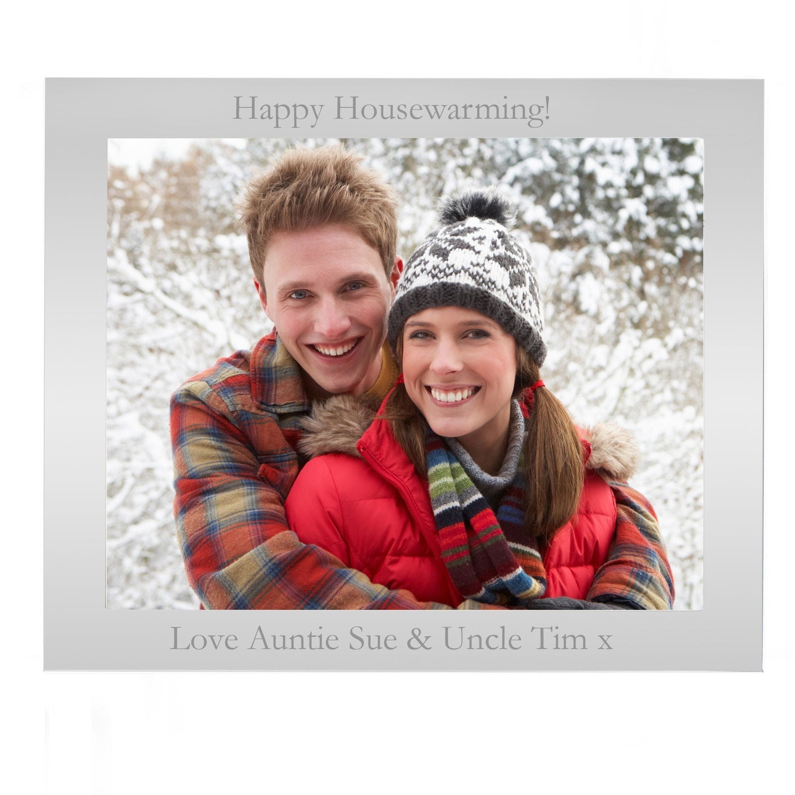 Personalised 10x8 Inch Landscape Silver Photo Frame