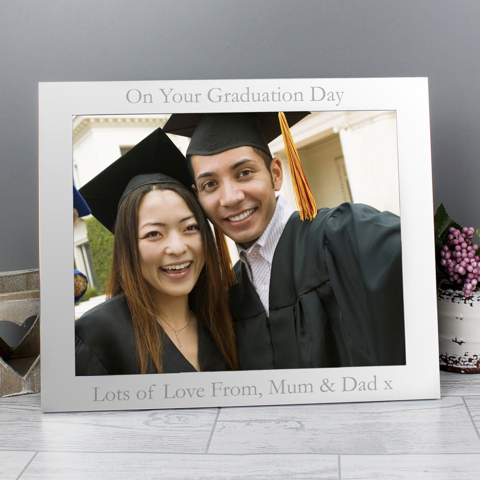 Personalised 10x8 Inch Landscape Silver Photo Frame