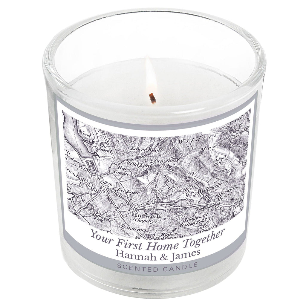 Personalised 1805 - 1874 Old Series Map Compass Scented Jar Candle