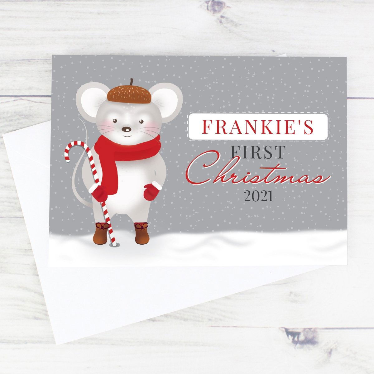 Personalised '1st Christmas' Mouse Card