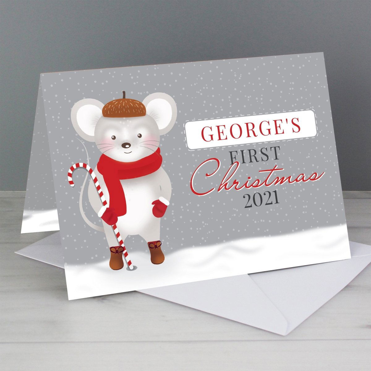 Personalised '1st Christmas' Mouse Card