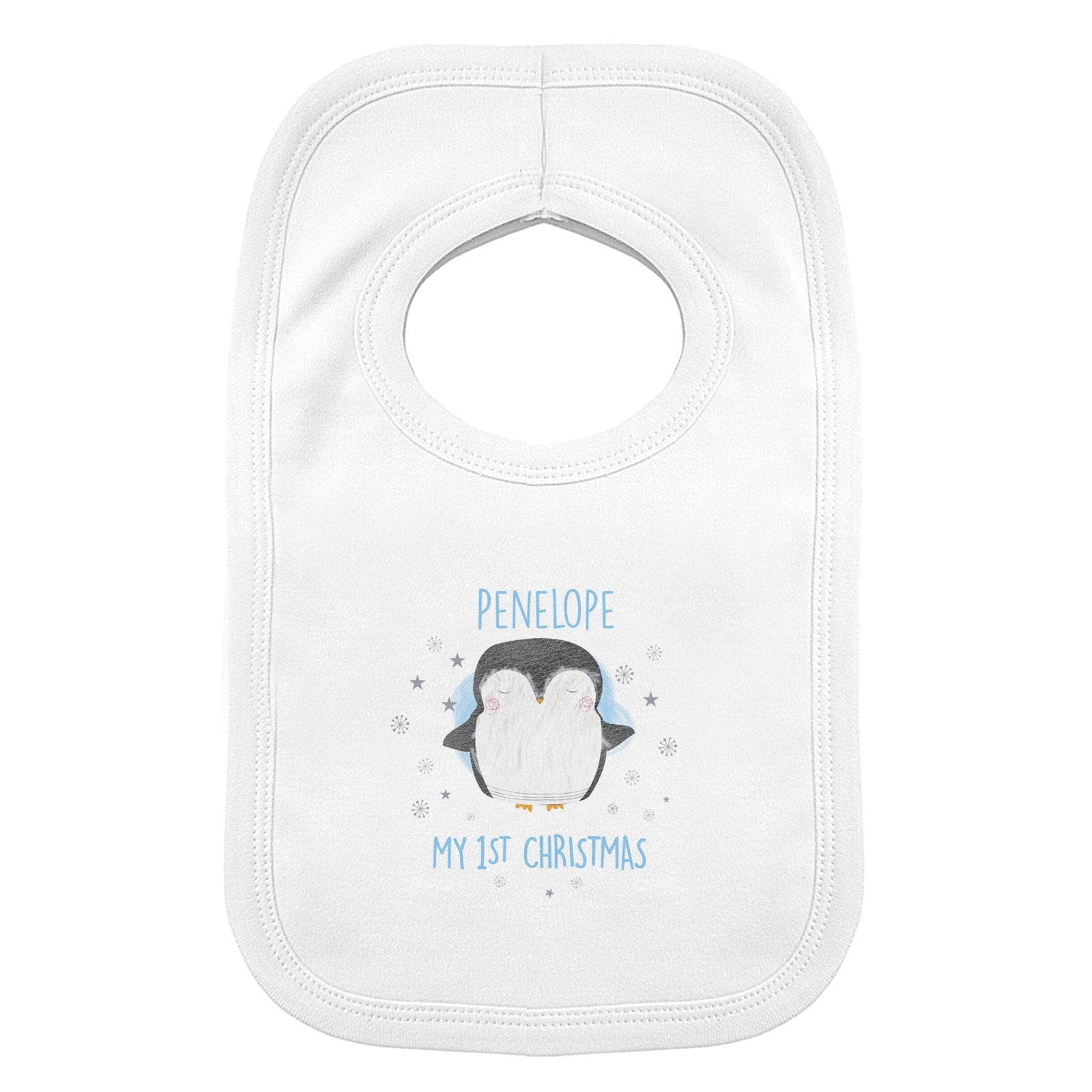 Personalised 1st Christmas Penguin Bib