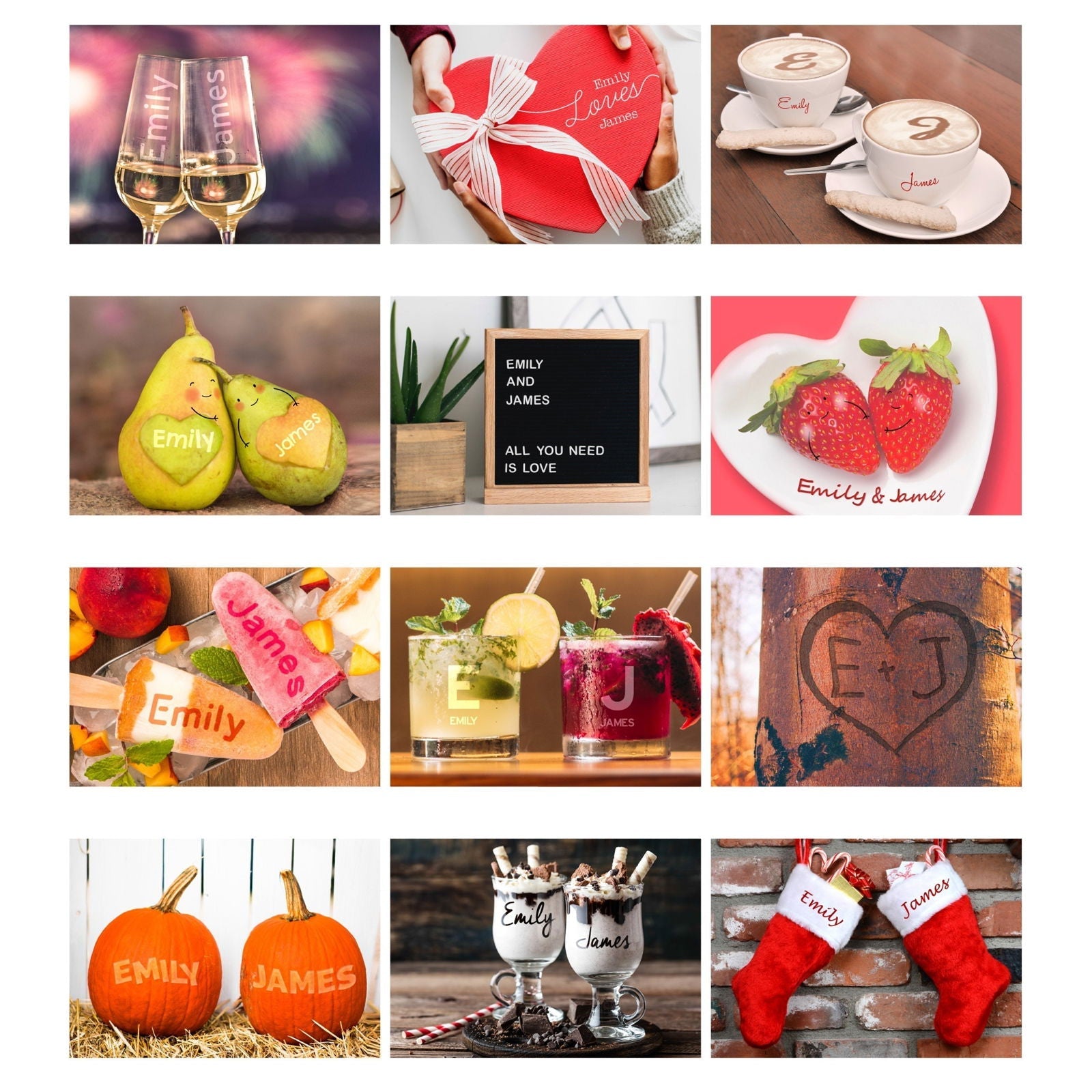 Personalised 2026 Couple "You And Me" A4 Wall Calendar