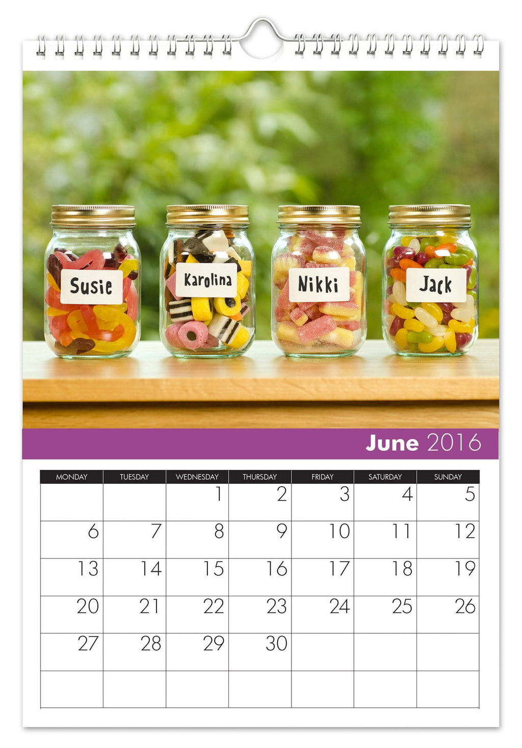Personalised 2026 Family & Friends Calendar, For 2 To 6 People, In A3 Or A4 Sizes