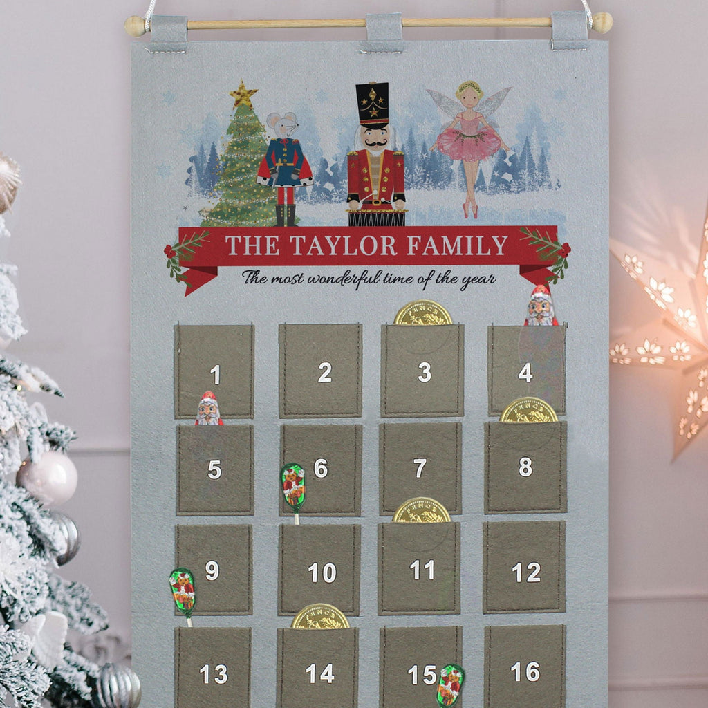 Personalised 2026 Nutcracker Advent Calendar In Silver Grey