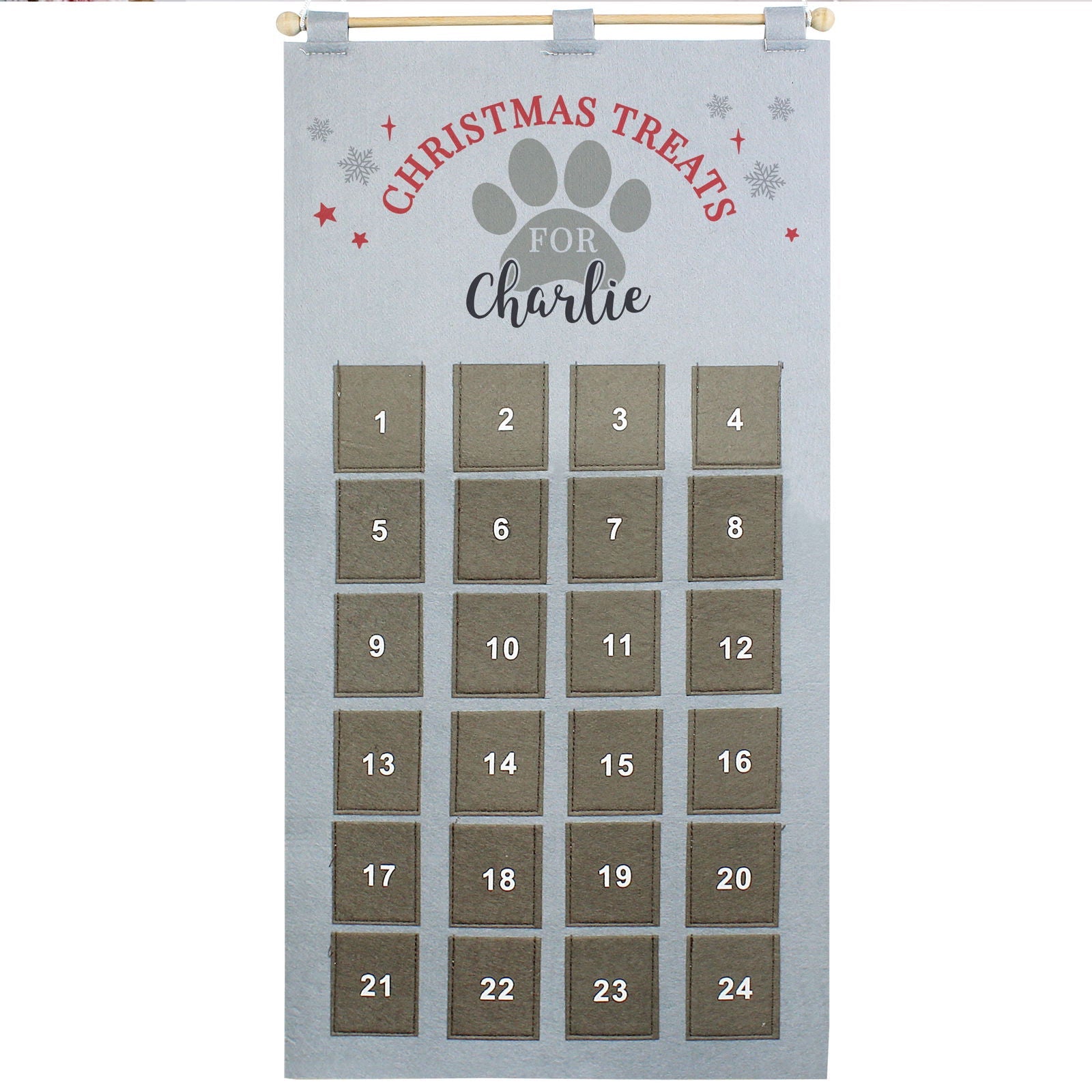 Personalised 2026 Pet Advent Calendar In Silver Grey