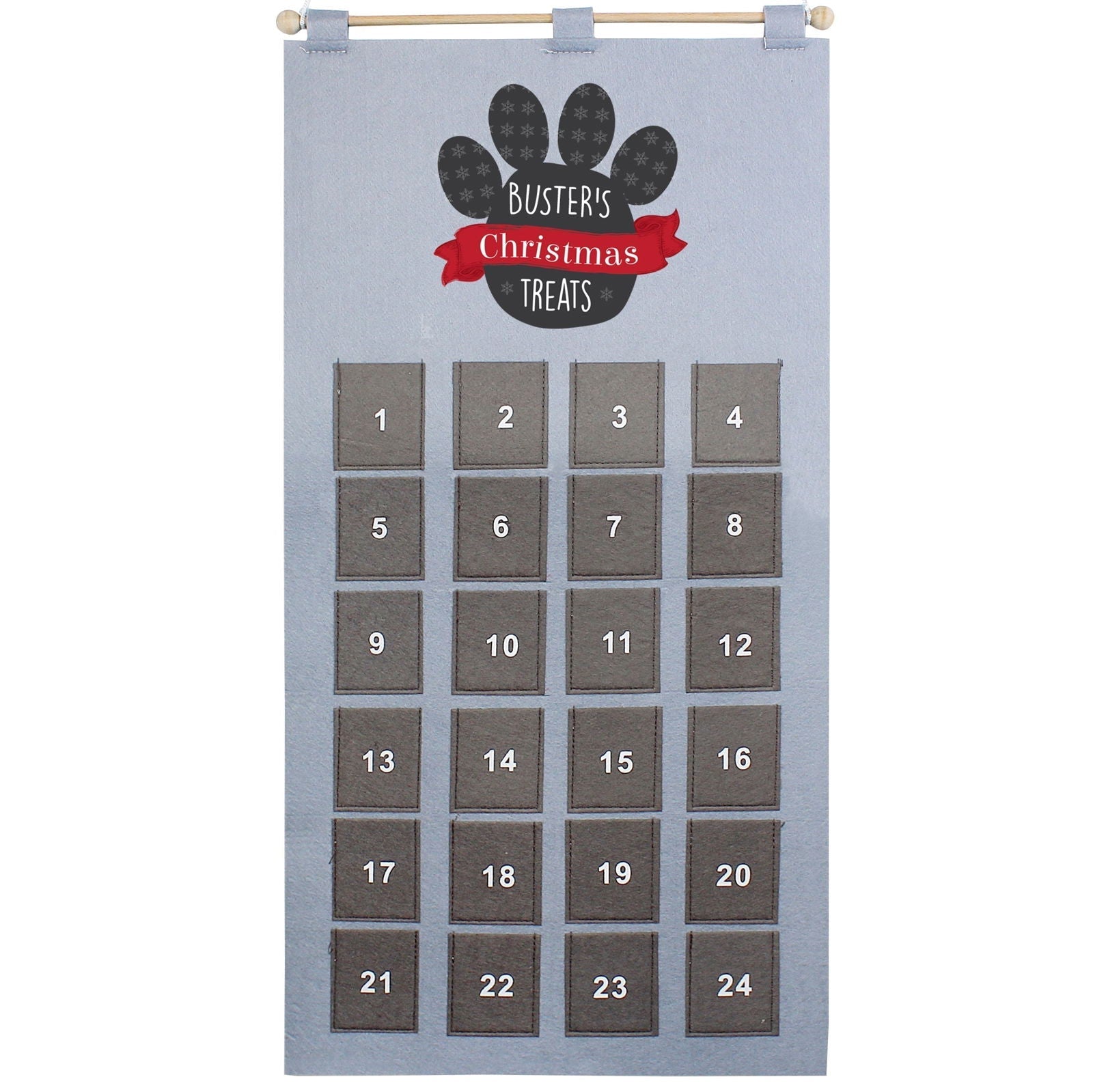 Personalised 2026 Pet Advent Calendar In Silver Grey