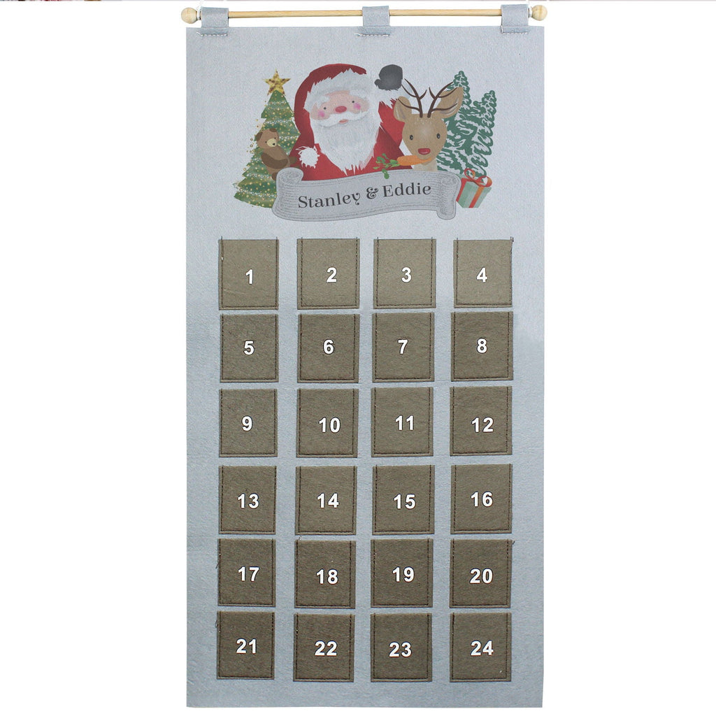 Personalised 2026 Santa Advent Calendar In Silver Grey