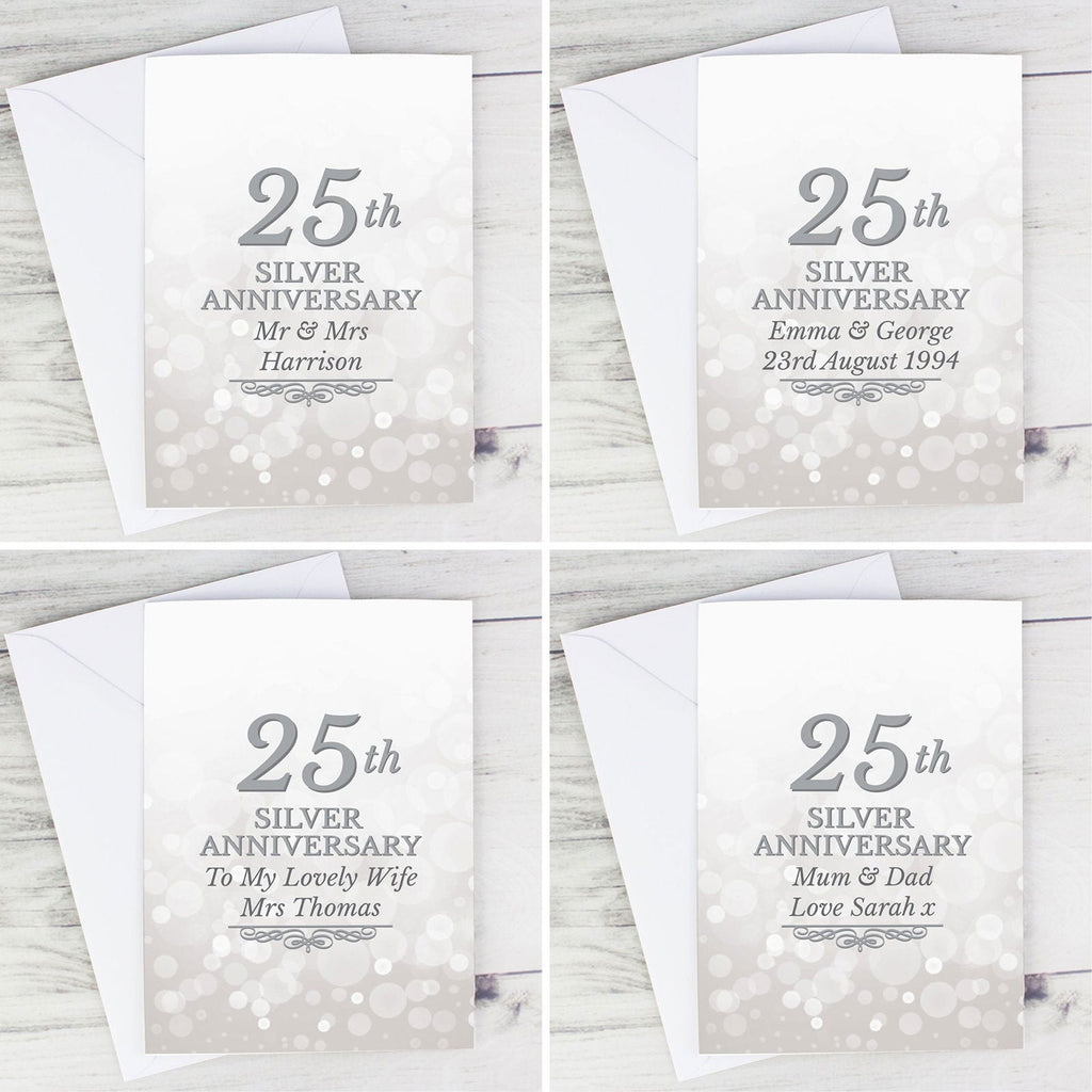 Personalised 25th Silver Anniversary Card