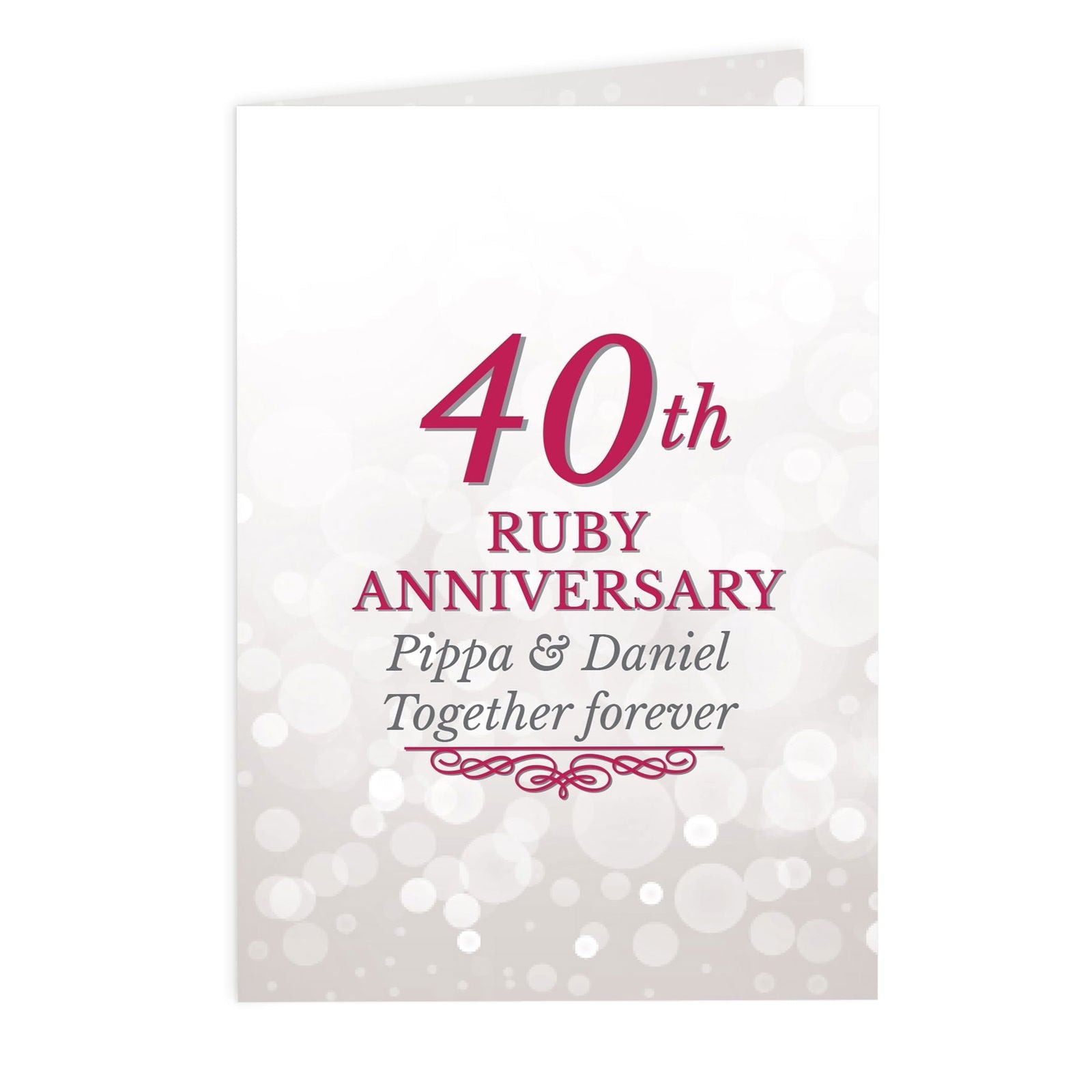 Personalised 40th Ruby Anniversary Card
