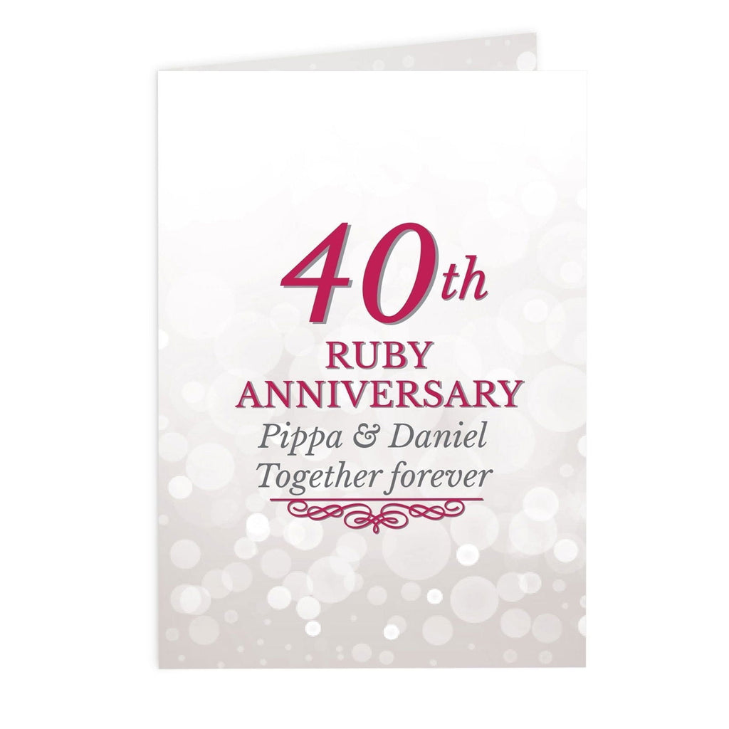 Personalised 40th Ruby Anniversary Card