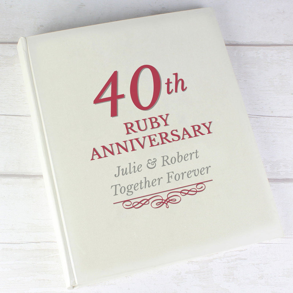 Personalised 40th Ruby Anniversary Traditional Album