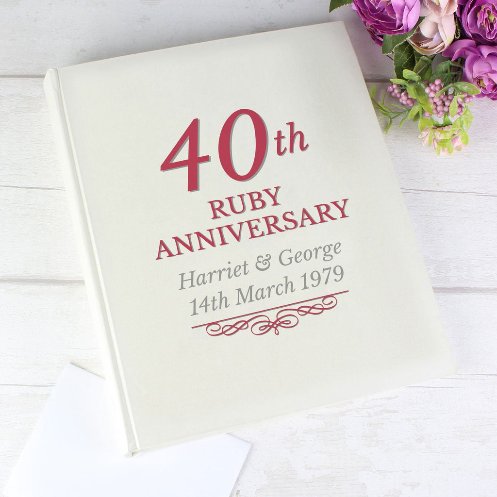 Personalised 40th Ruby Anniversary Traditional Album