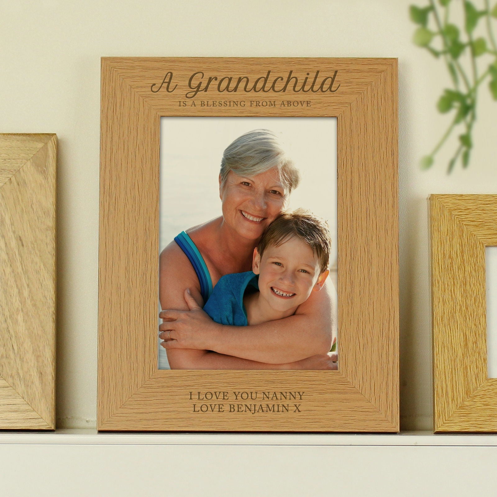 Personalised 'A Grandchild Is A Blessing' 5x7 Inch Wooden Photo Frame