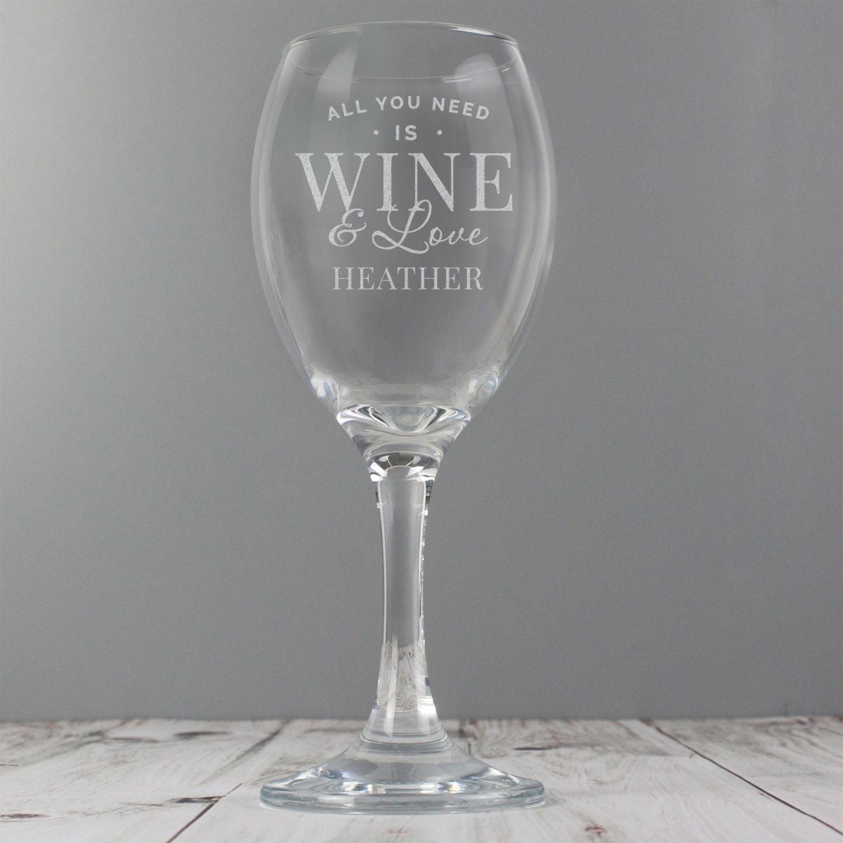 Personalised 'All You Need Is Wine' Wine Glass