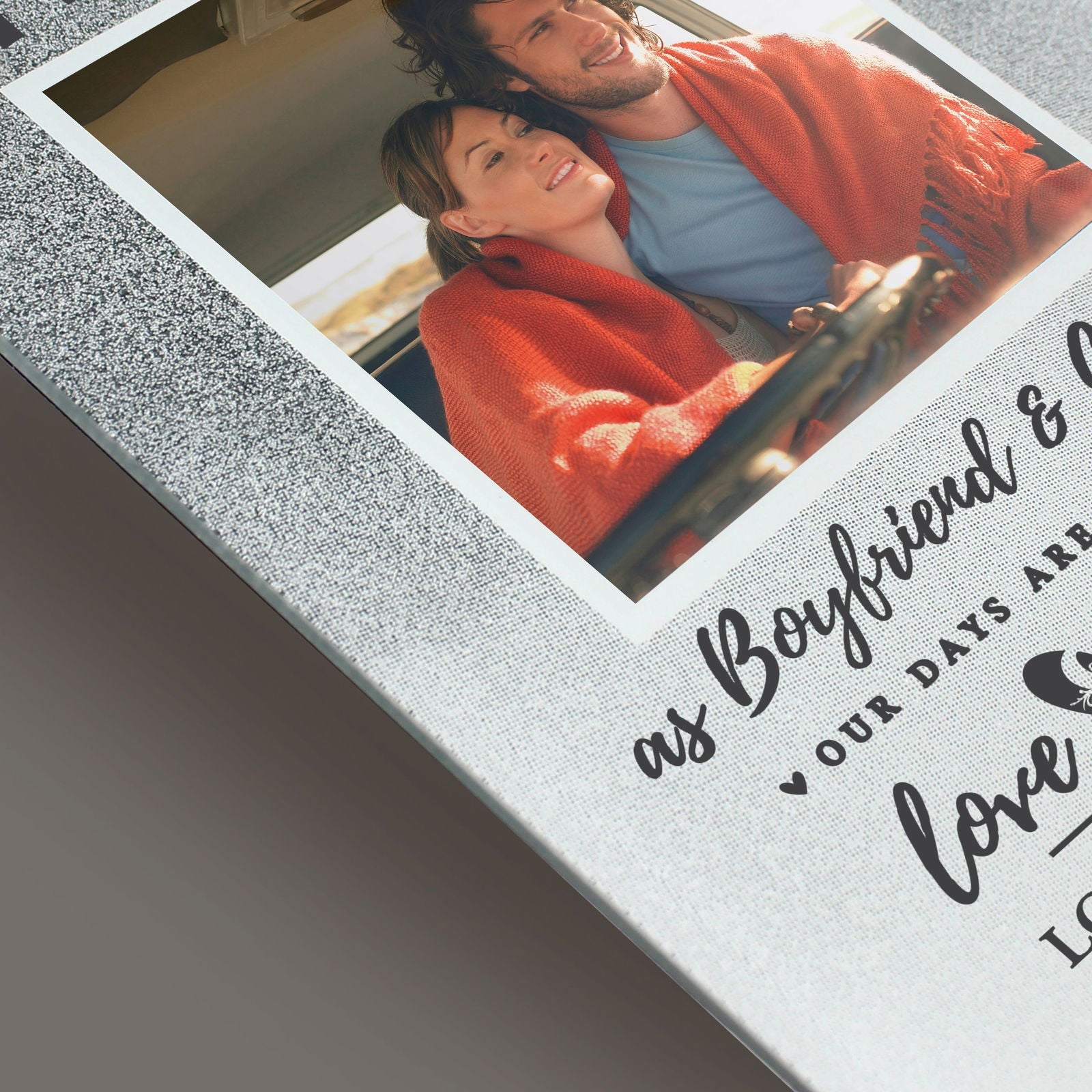 Personalised Anniversary 4x4 Inch Glitter Glass Photo Frame