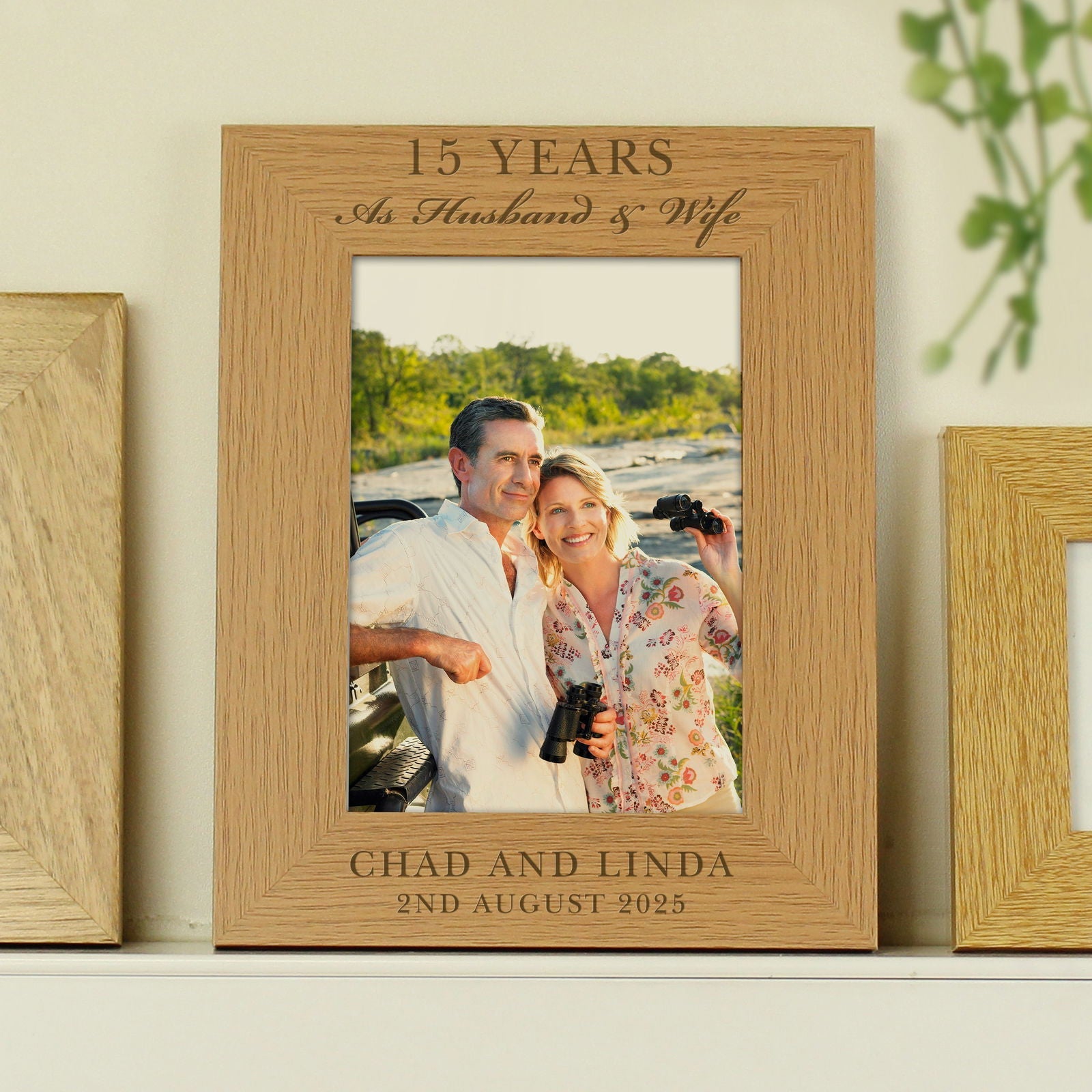 Personalised Anniversary 7x5 Inch Wooden Photo Frame