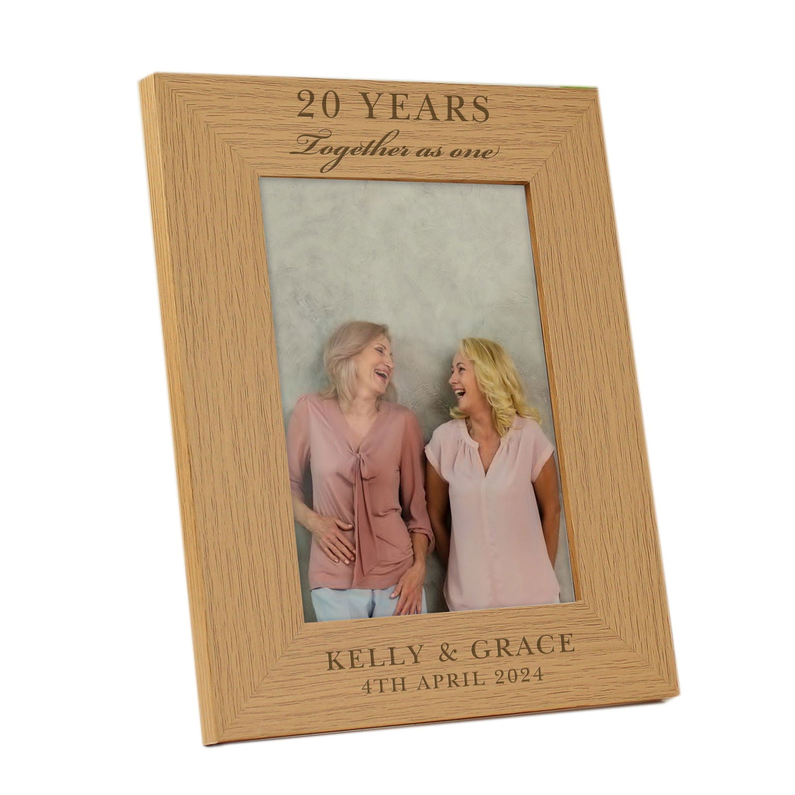 Personalised Anniversary 7x5 Inch Wooden Photo Frame