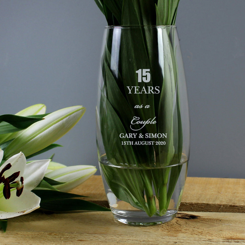 Personalised Anniversary Bullet Vase