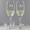 Personalised Anniversary Pair Of Flutes With Gift Box