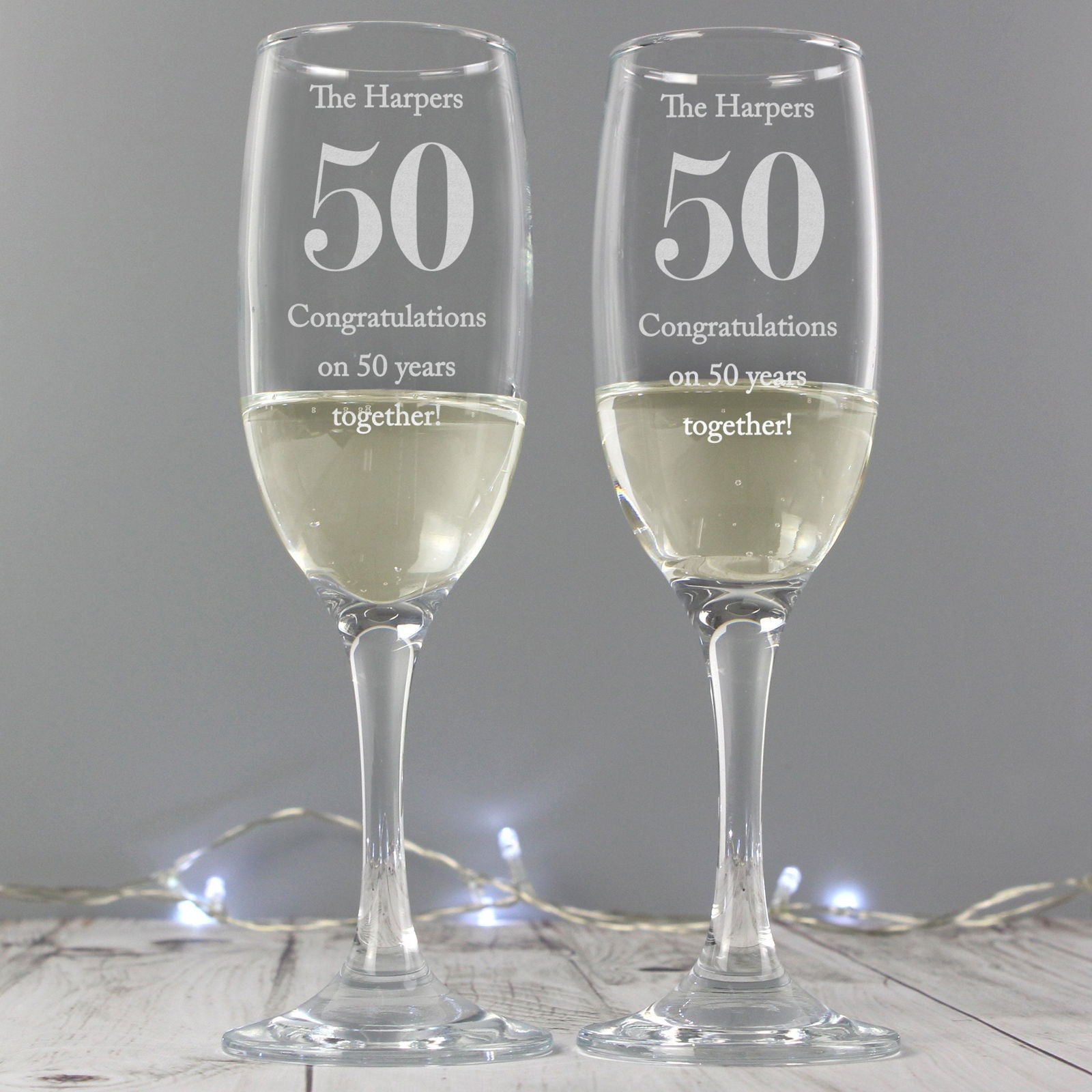 Personalised Anniversary Pair Of Flutes With Gift Box