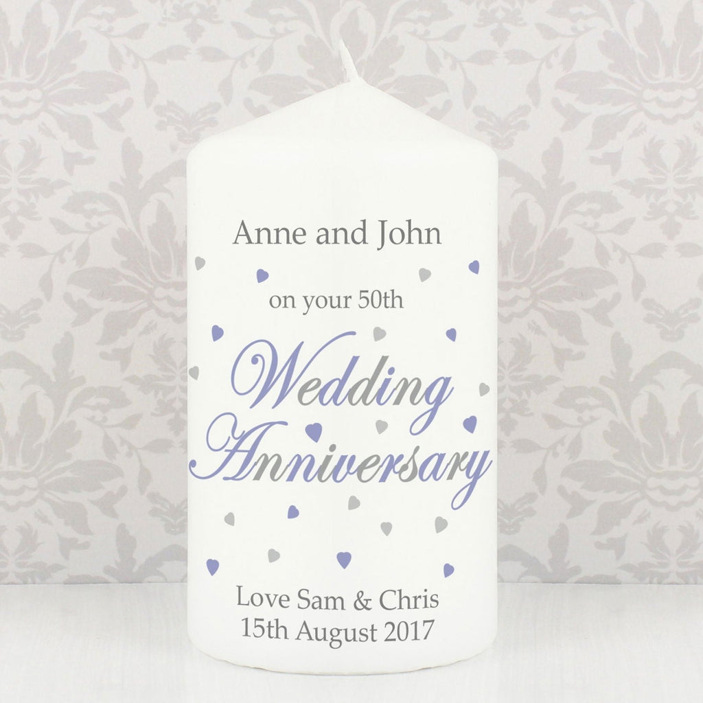 Personalised Anniversary Pillar Candle