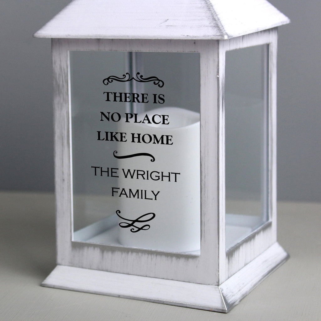 Personalised Antique Scroll White Lantern