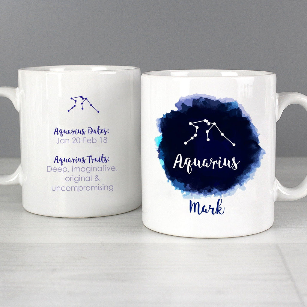 Personalised Aquarius Zodiac Star Sign Mug (January 20th - February 18th)