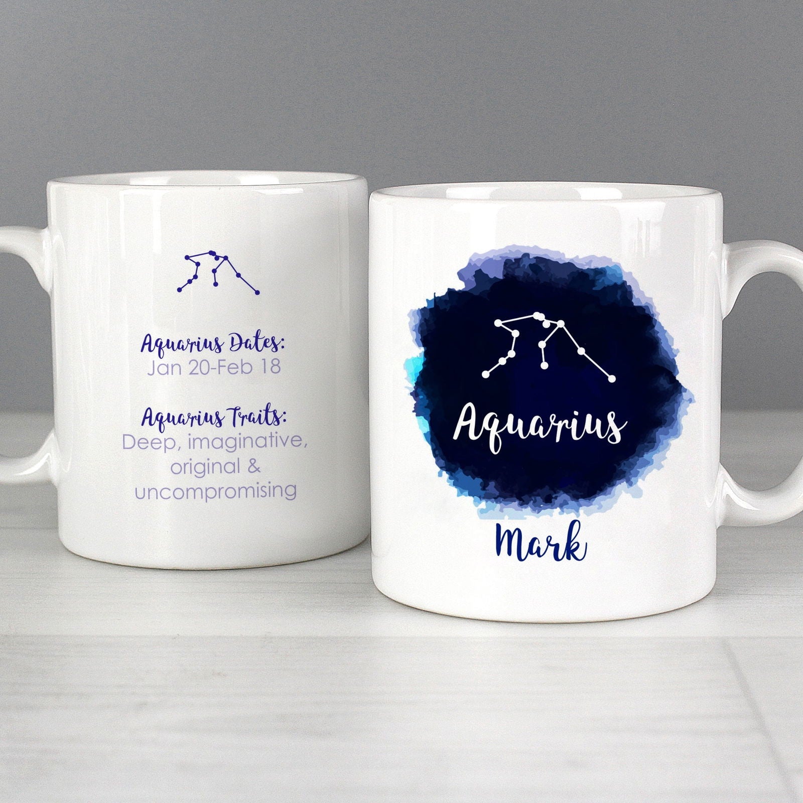 Personalised Aquarius Zodiac Star Sign Mug (January 20th - February 18th)