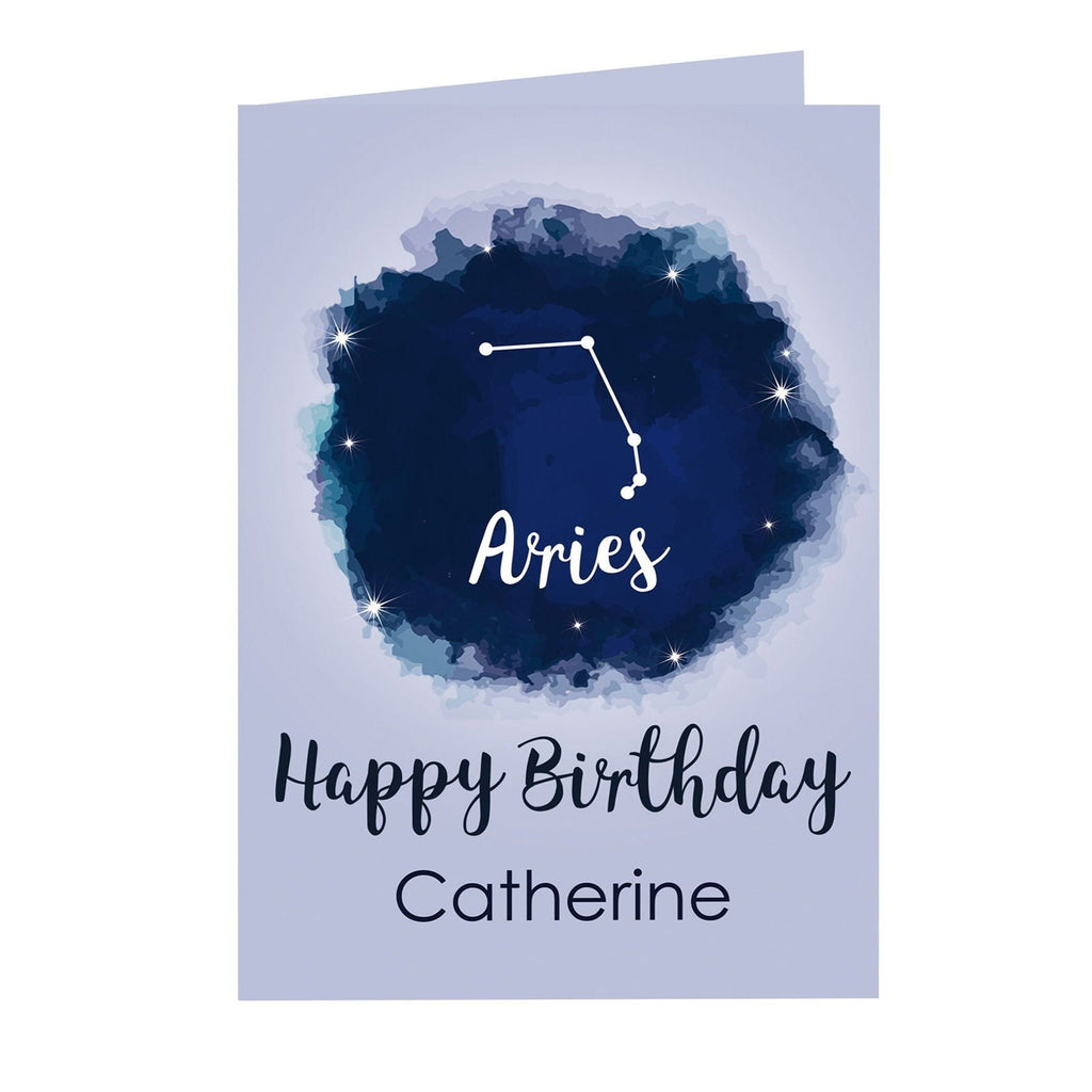 Personalised Aries Zodiac Star Sign Card (March 21st-April 19th)