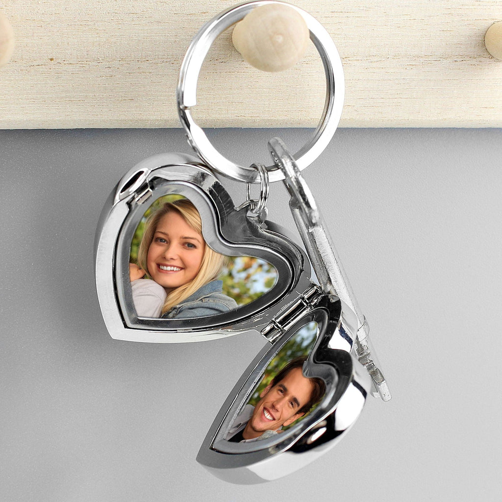 Personalised Arrow Heart Photoframe Keyring