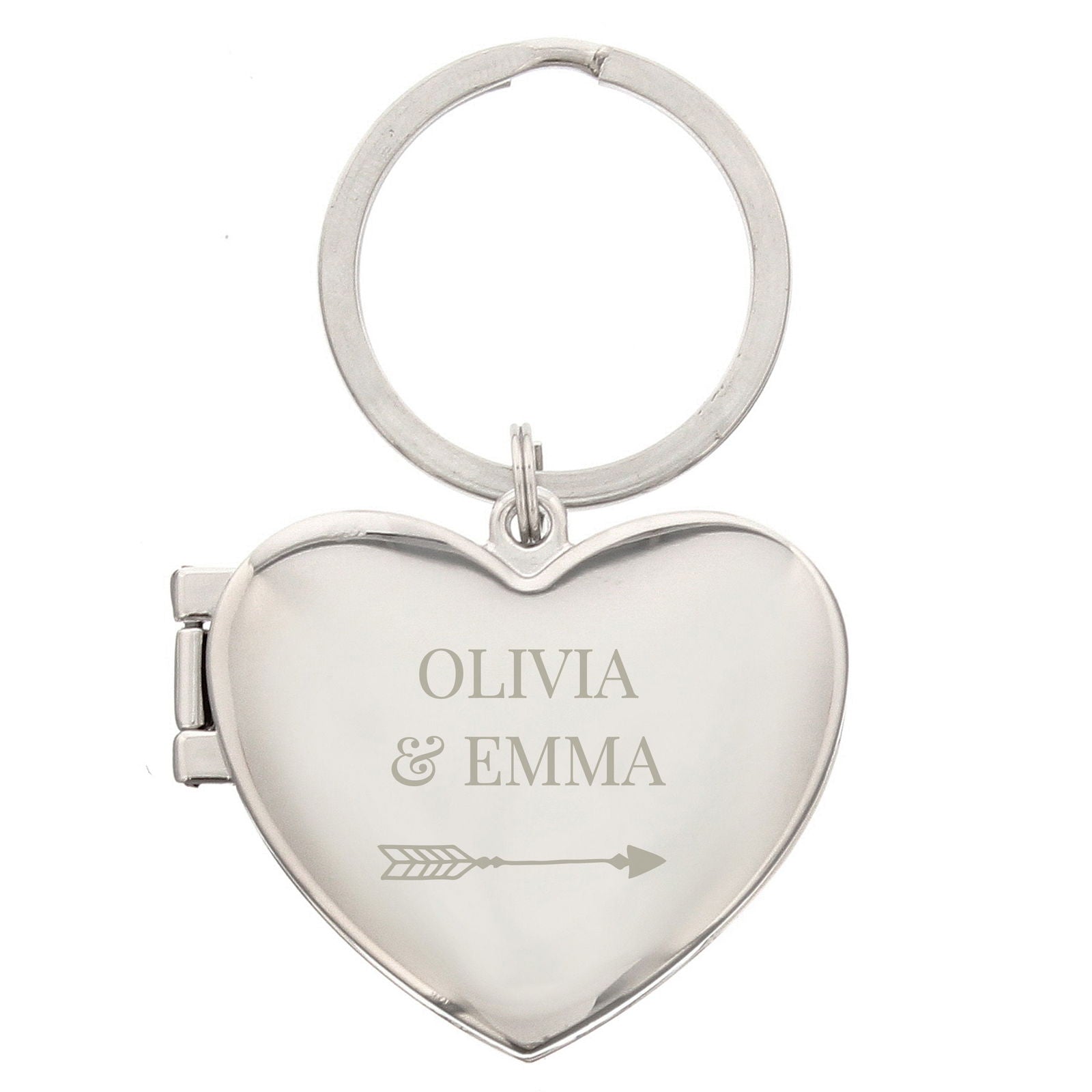 Personalised Arrow Heart Photoframe Keyring