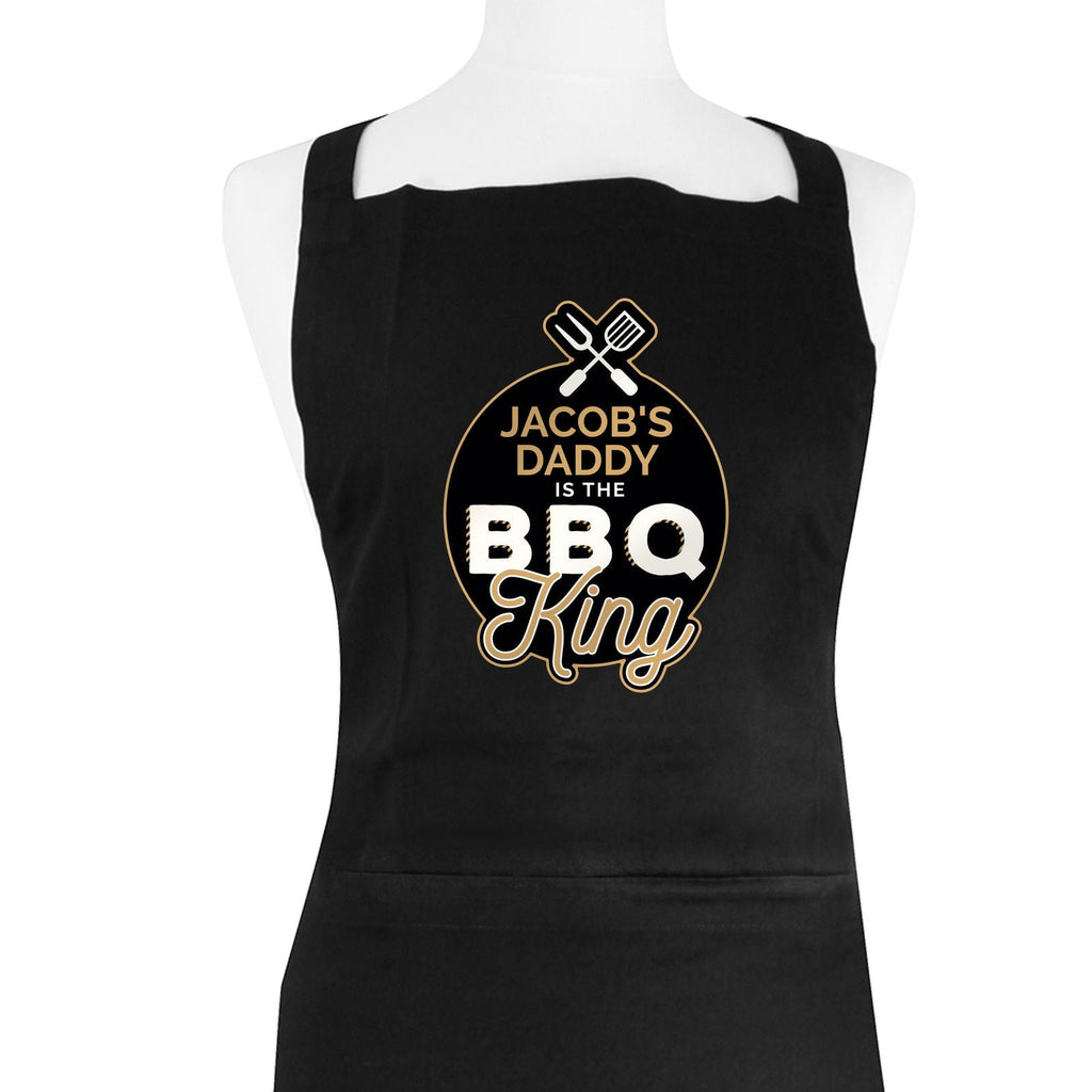 Personalised Bbq King Black Apron