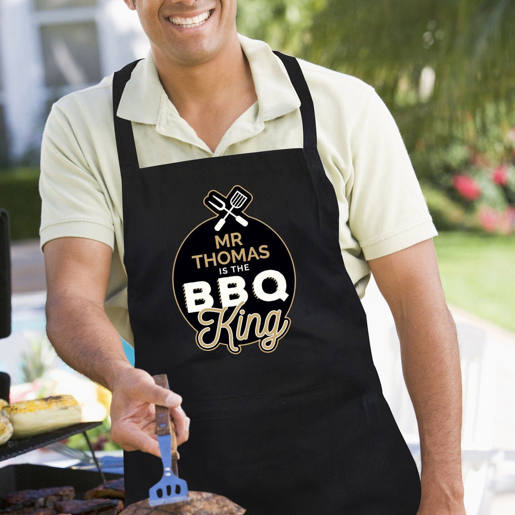 Personalised Bbq King Black Apron