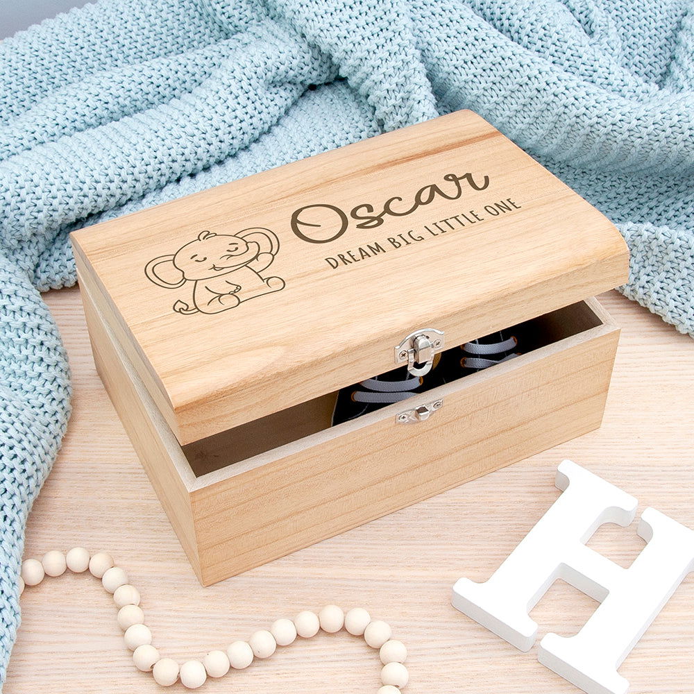 Personalised Baby Elephant Keepsake Chest