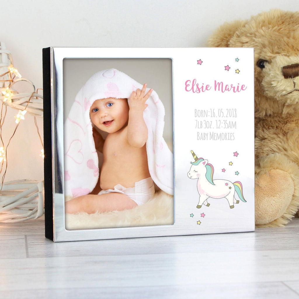 Personalised Baby Unicorn 4x6 Inch Photo Frame Album