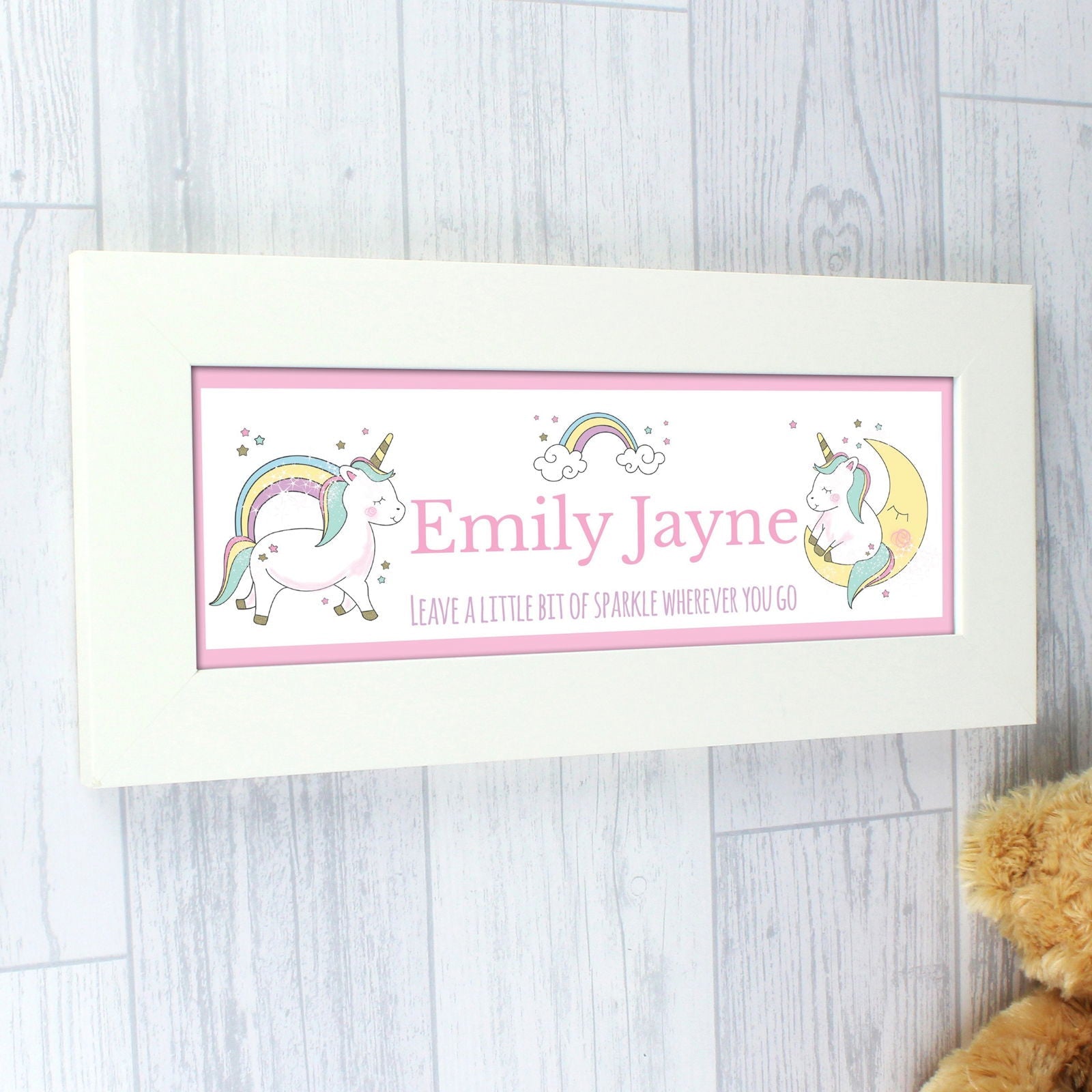 Personalised Baby Unicorn Name Frame