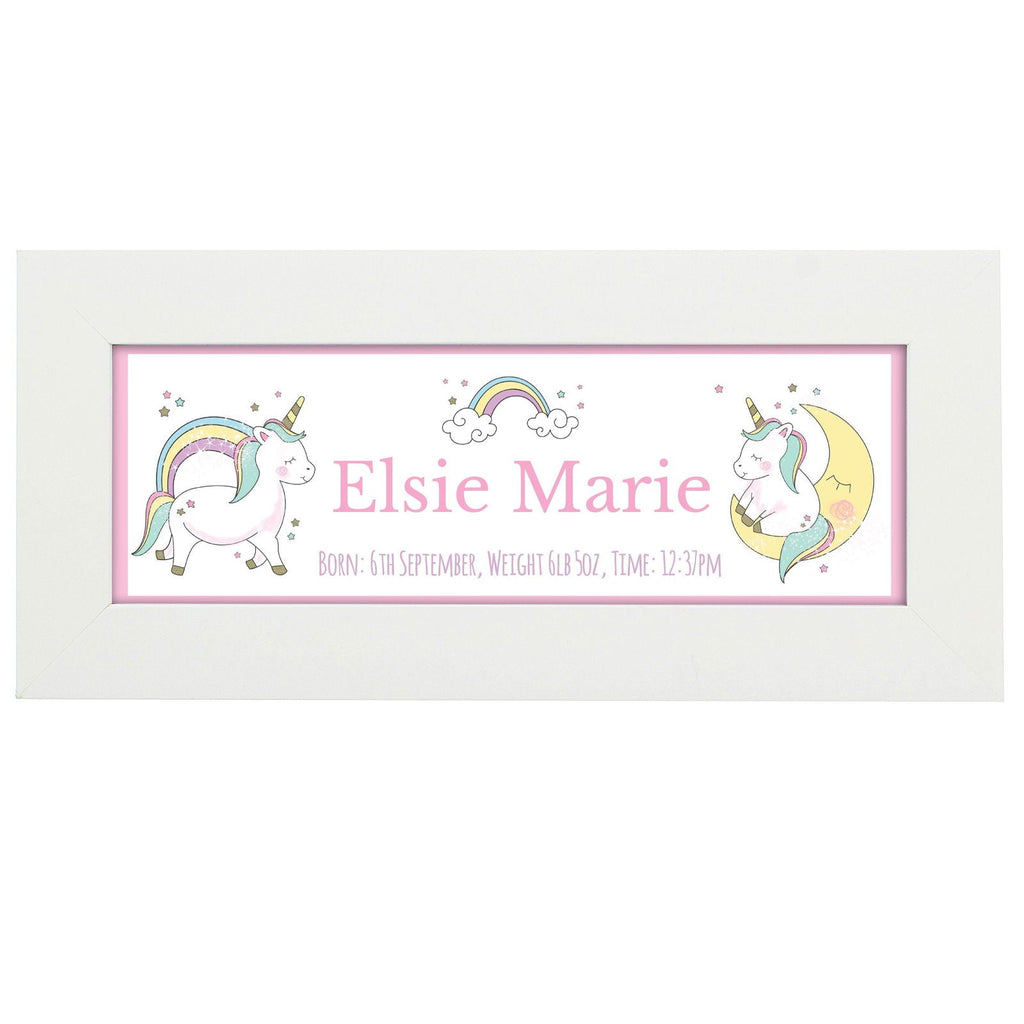 Personalised Baby Unicorn Name Frame