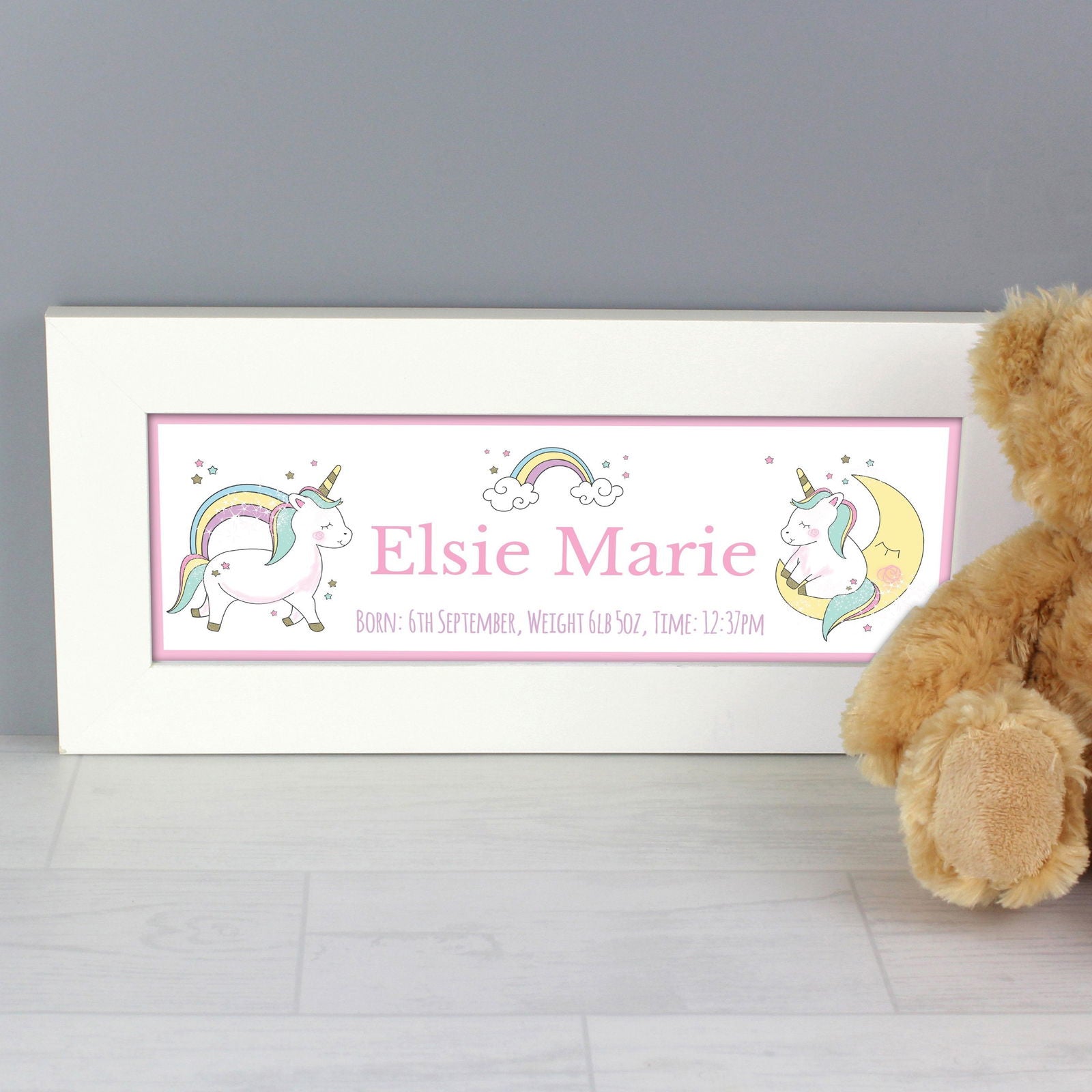 Personalised Baby Unicorn Name Frame
