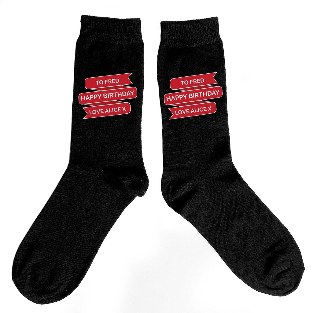 Personalised Banner Design Mens Socks