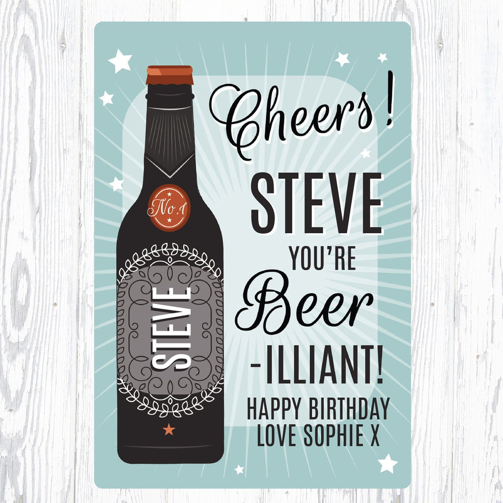 Personalised Beer-Illiant Metal Sign