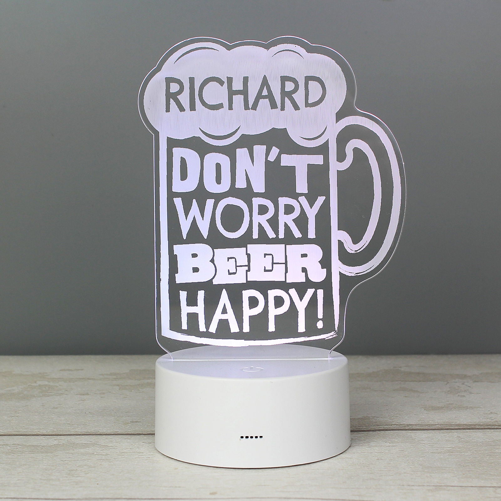 Personalised "Beer Happy"  LED Colour Changing Light