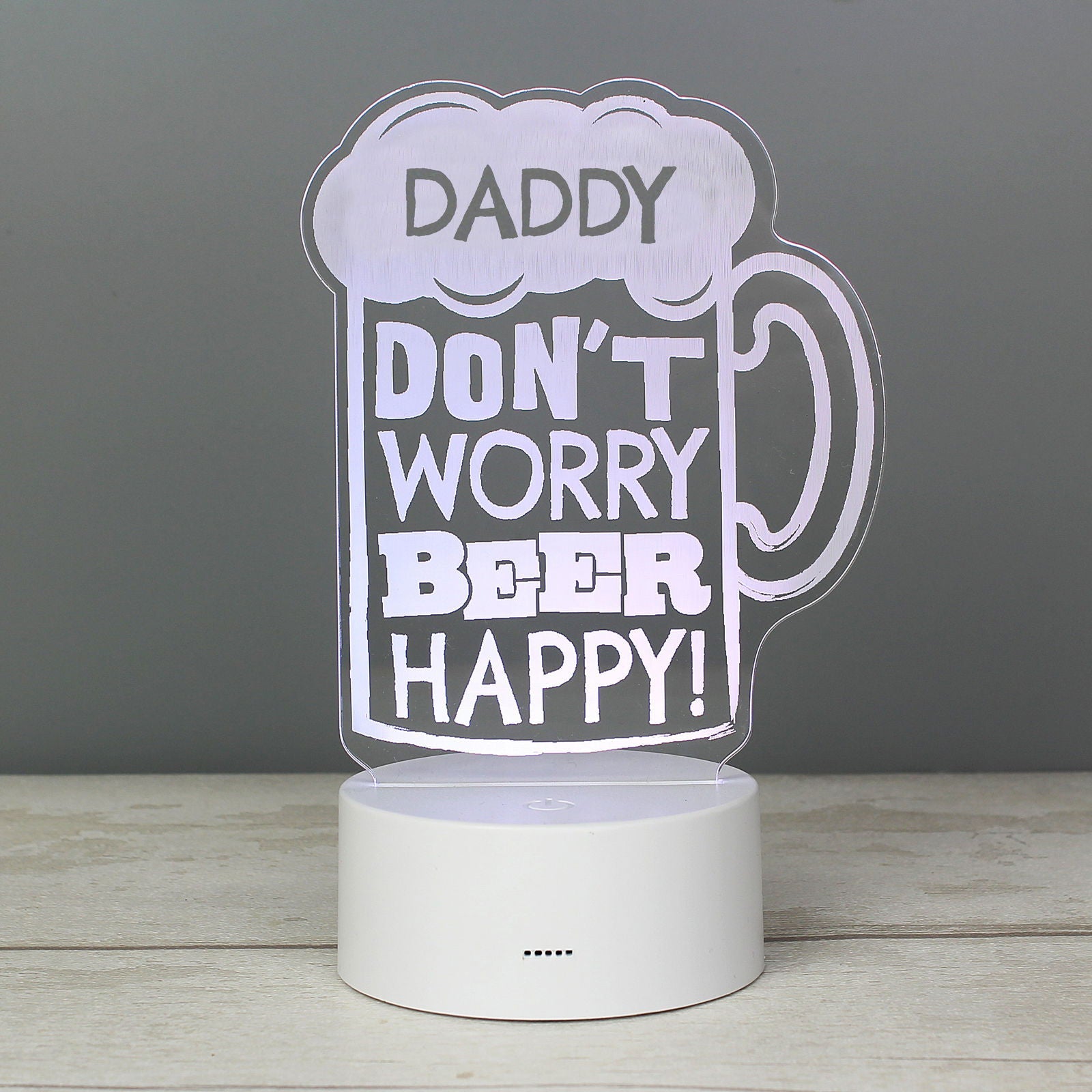 Personalised "Beer Happy"  LED Colour Changing Light