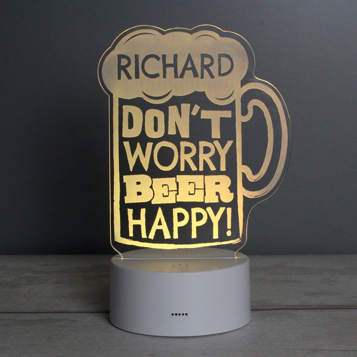 Personalised "Beer Happy"  LED Colour Changing Light