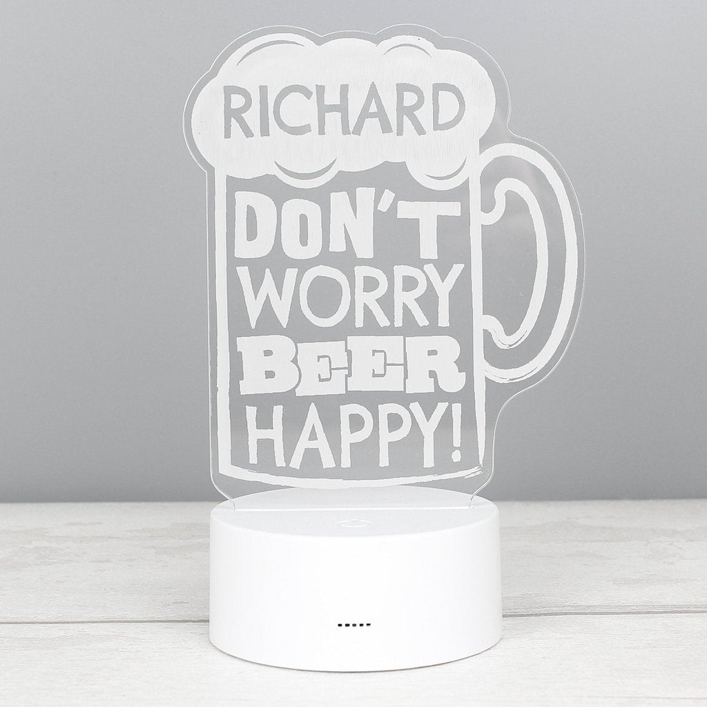 Personalised "Beer Happy"  LED Colour Changing Light